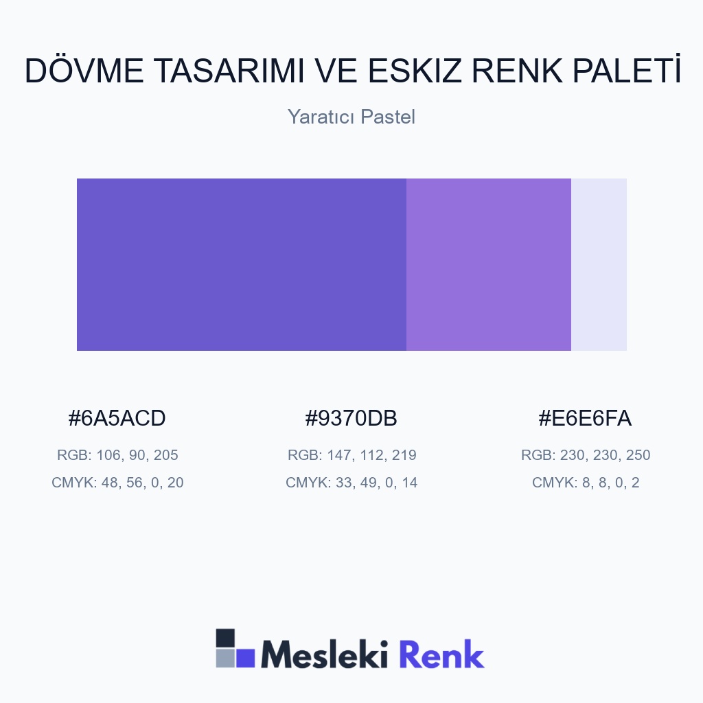 Dövme Tasarımı ve Eskiz Yaratıcı Pastel Renk Paleti