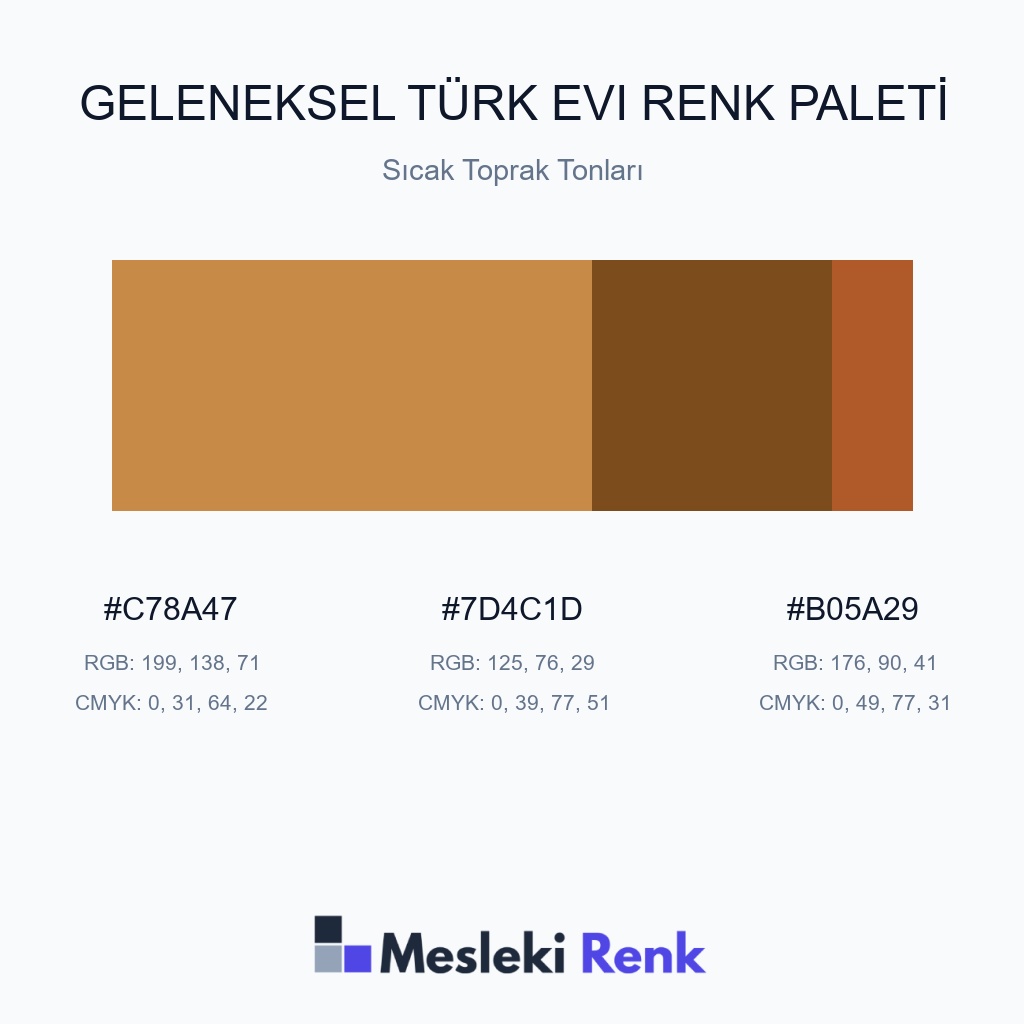 Geleneksel Türk Evi Sıcak Toprak Tonları Renk Paleti