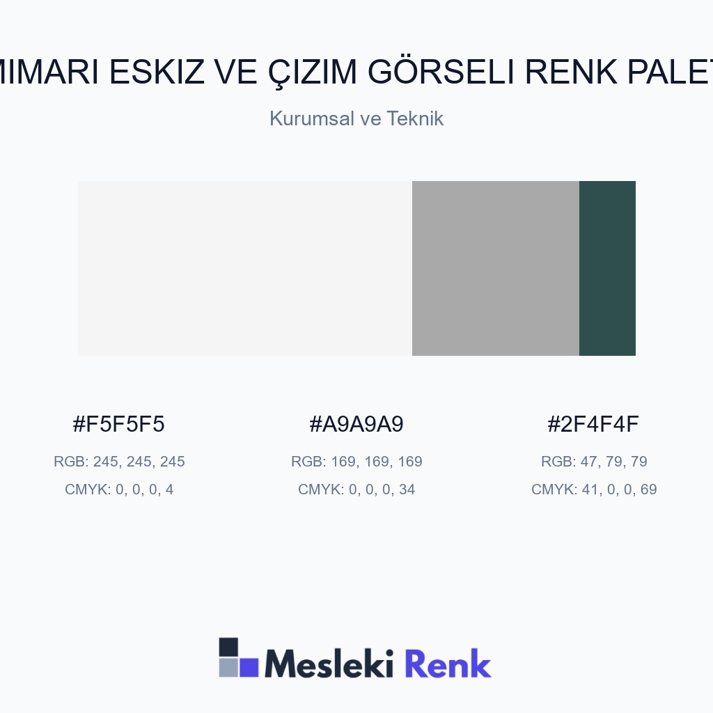 Mimari Eskiz ve Çizim Görseli Kurumsal ve Teknik Renk Paleti