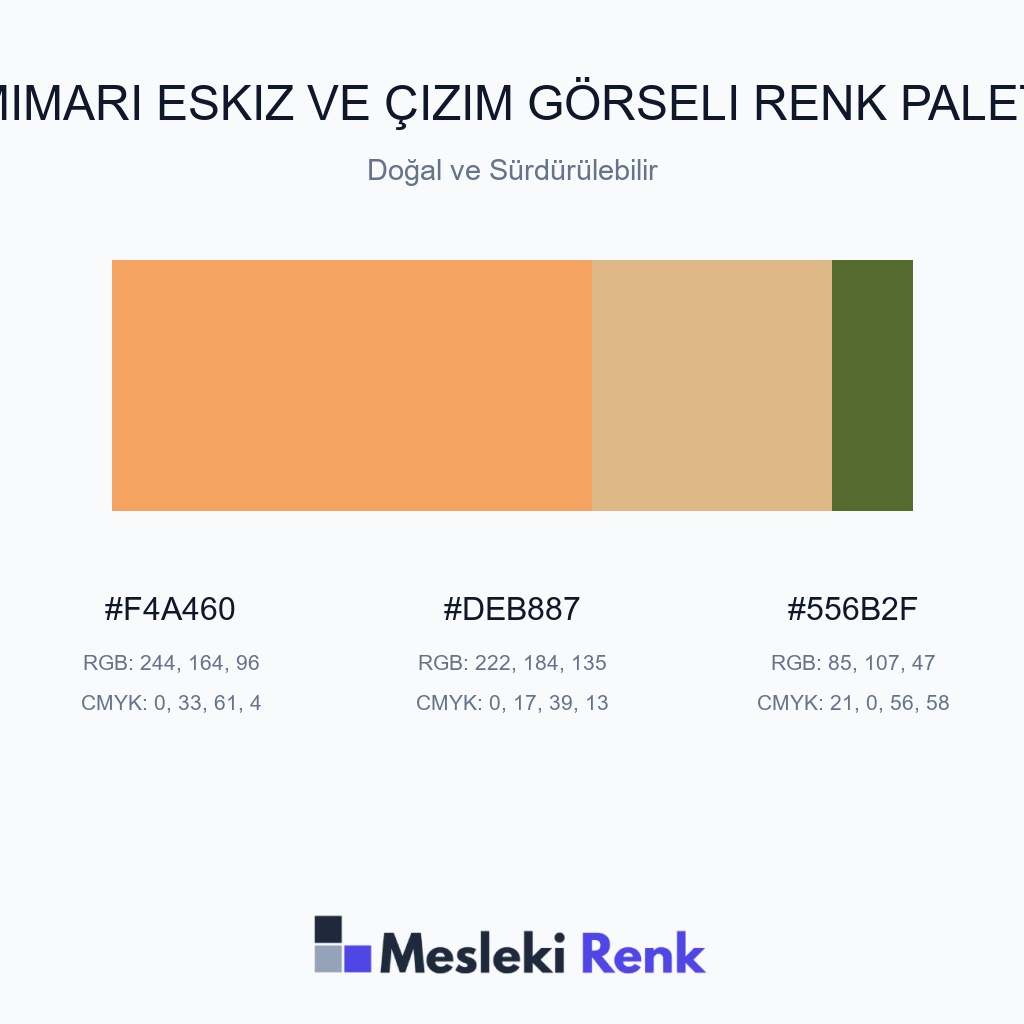 Mimari Eskiz ve Çizim Görseli Doğal ve Sürdürülebilir Renk Paleti