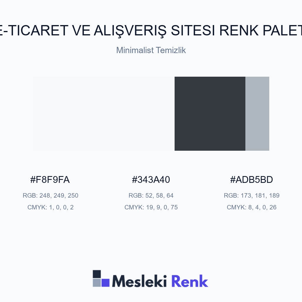 E-Ticaret ve Alışveriş Sitesi Minimalist Temizlik Renk Paleti