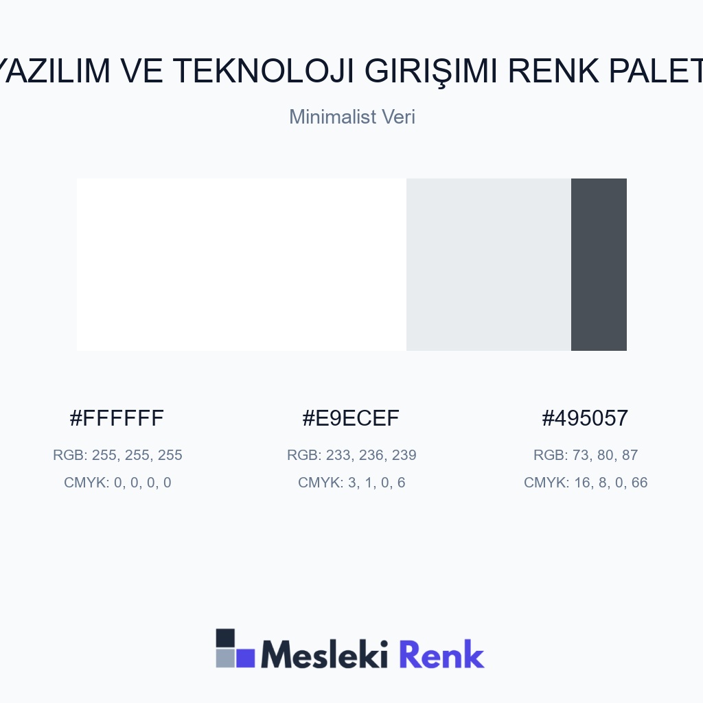 Yazılım ve Teknoloji Girişimi Minimalist Veri Renk Paleti