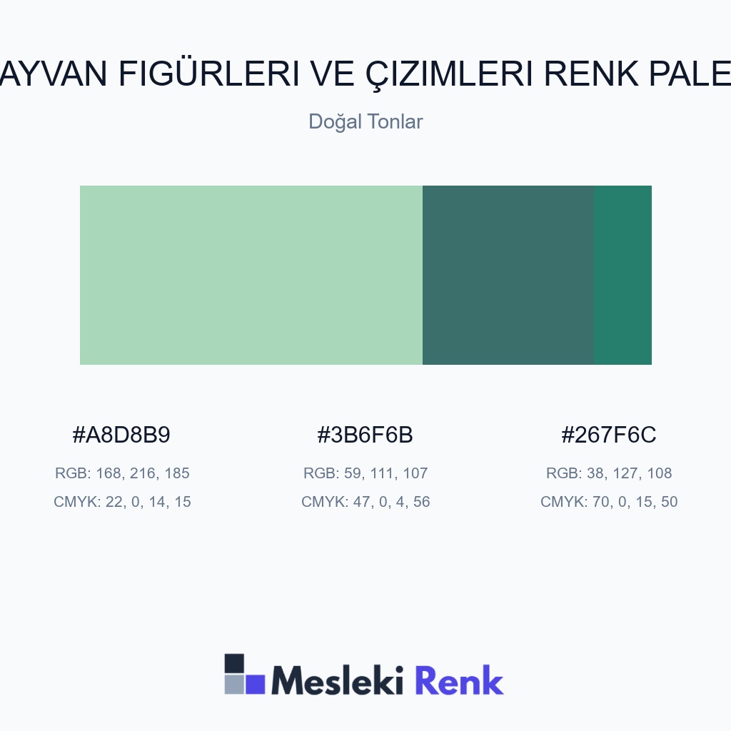 Hayvan Figürleri ve Çizimleri Doğal Tonlar Renk Paleti