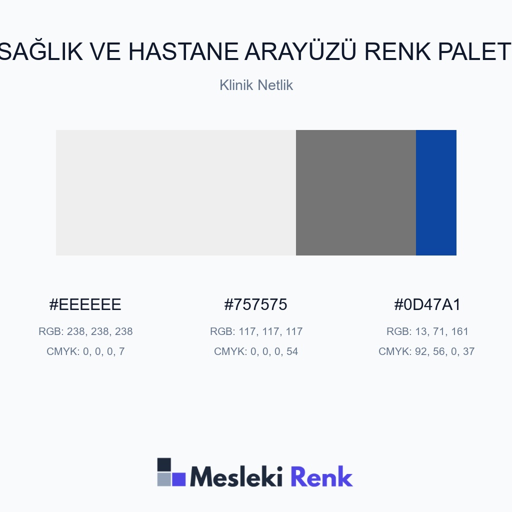 Sağlık ve Hastane Arayüzü Klinik Netlik Renk Paleti