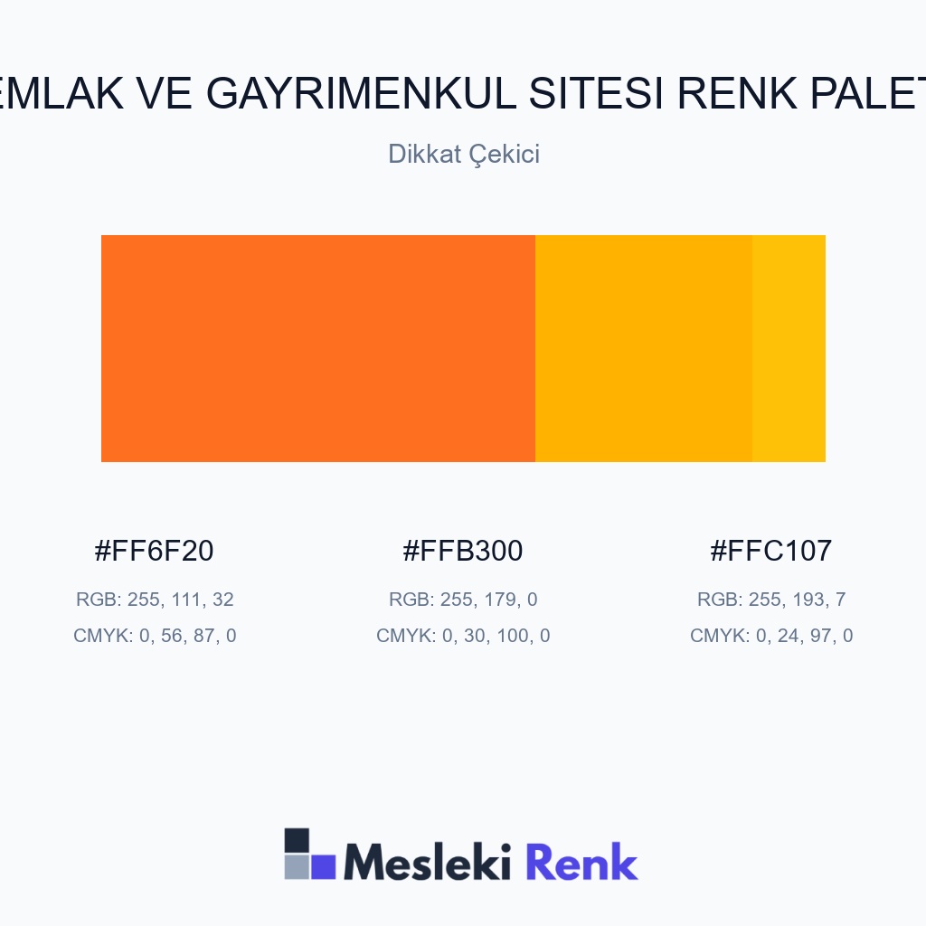 Emlak ve Gayrimenkul Sitesi Dikkat Çekici Renk Paleti