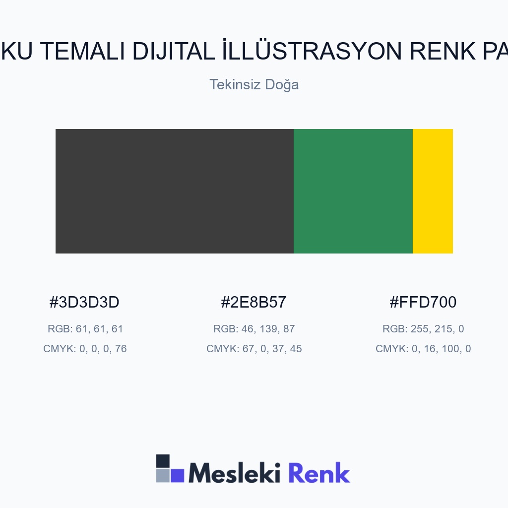 Korku Temalı Dijital İllüstrasyon Tekinsiz Doğa Renk Paleti