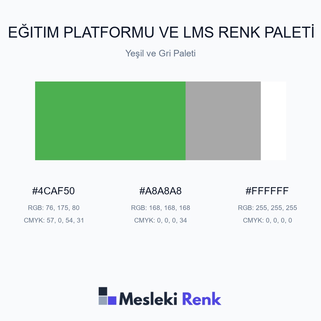 Eğitim Platformu ve LMS Yeşil ve Gri Paleti Renk Paleti