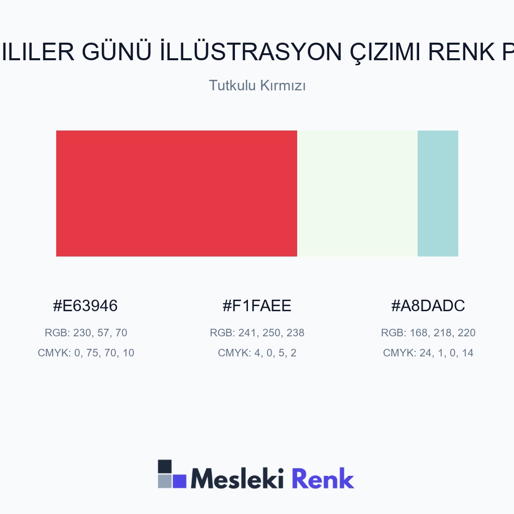 Sevgililer Günü İllüstrasyon Çizimi Tutkulu Kırmızı Renk Paleti