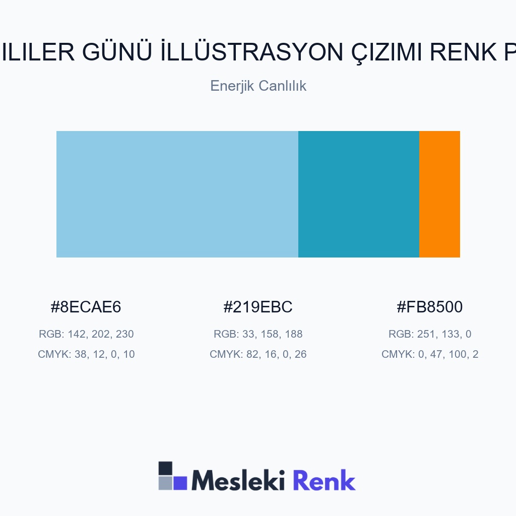 Sevgililer Günü İllüstrasyon Çizimi Enerjik Canlılık Renk Paleti