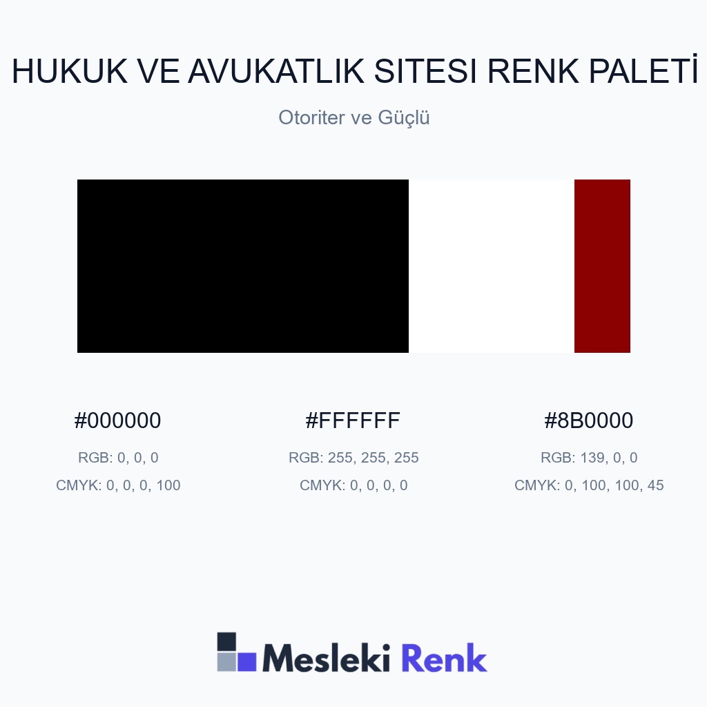 Hukuk ve Avukatlık Sitesi Otoriter ve Güçlü Renk Paleti