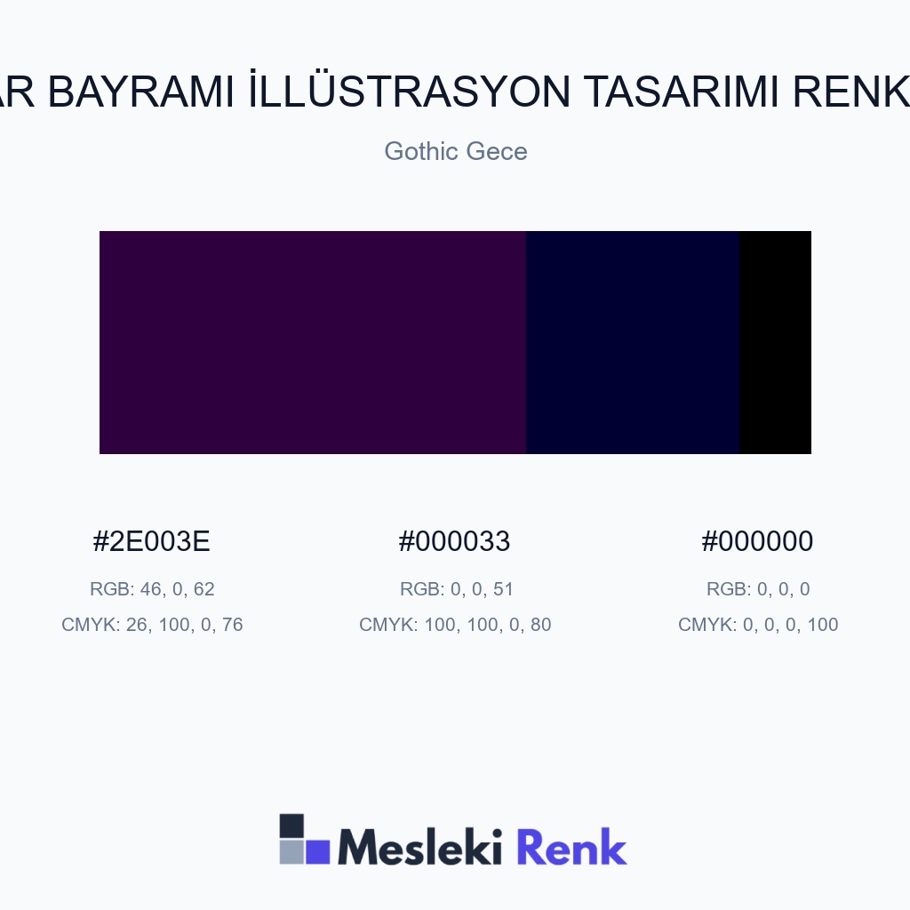 Cadılar Bayramı İllüstrasyon Tasarımı Gothic Gece Renk Paleti
