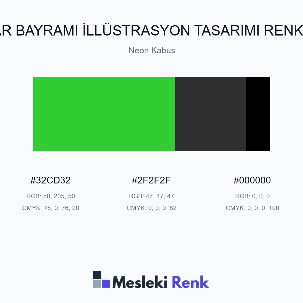 Cadılar Bayramı İllüstrasyon Tasarımı Neon Kabus Renk Paleti