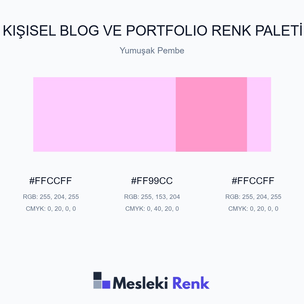 Kişisel Blog ve Portfolio Yumuşak Pembe Renk Paleti