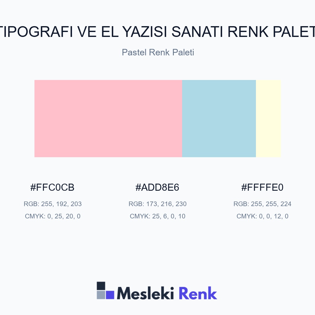 Tipografi ve El Yazısı Sanatı Pastel Renk Paleti Renk Paleti