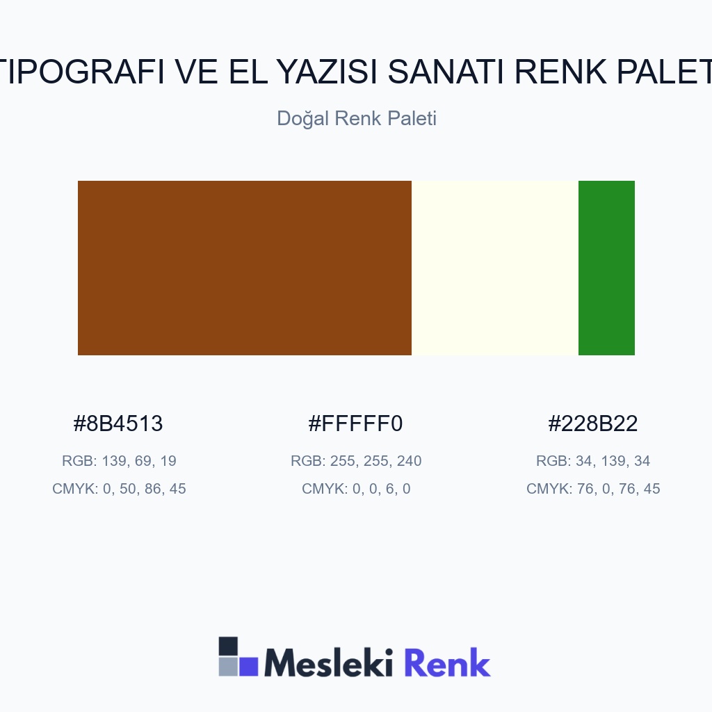 Tipografi ve El Yazısı Sanatı Doğal Renk Paleti Renk Paleti