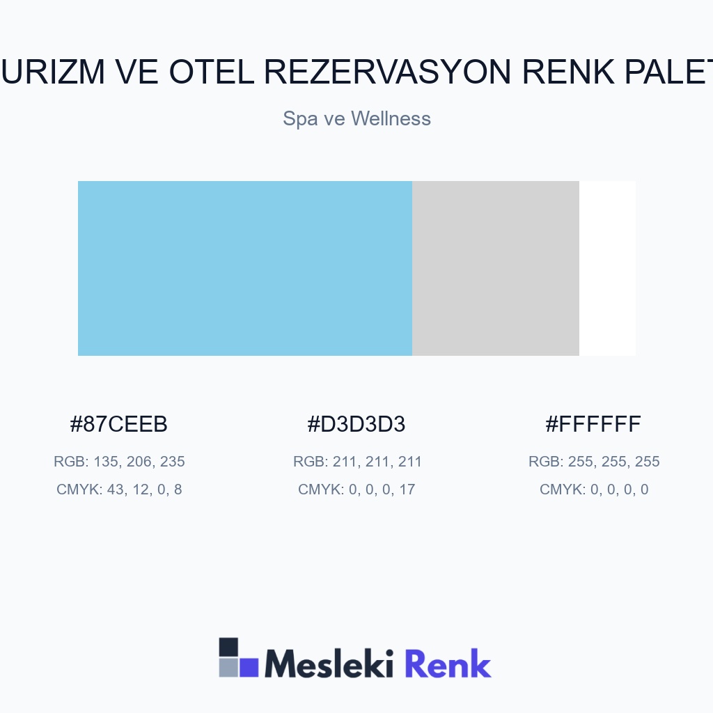 Turizm ve Otel Rezervasyon Spa ve Wellness Renk Paleti