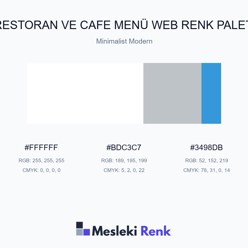 Restoran ve Cafe Menü Web Minimalist Modern Renk Paleti