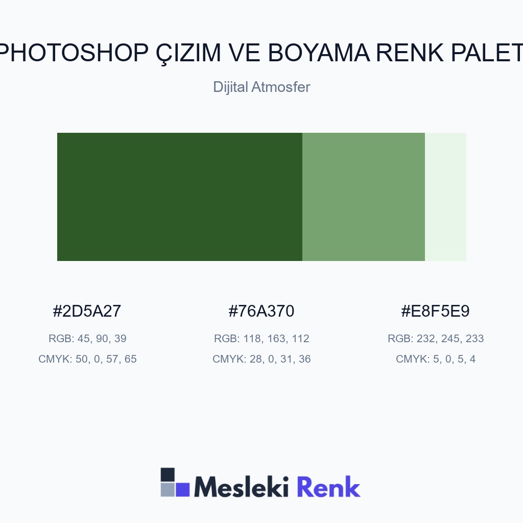 Photoshop Çizim ve Boyama Dijital Atmosfer Renk Paleti