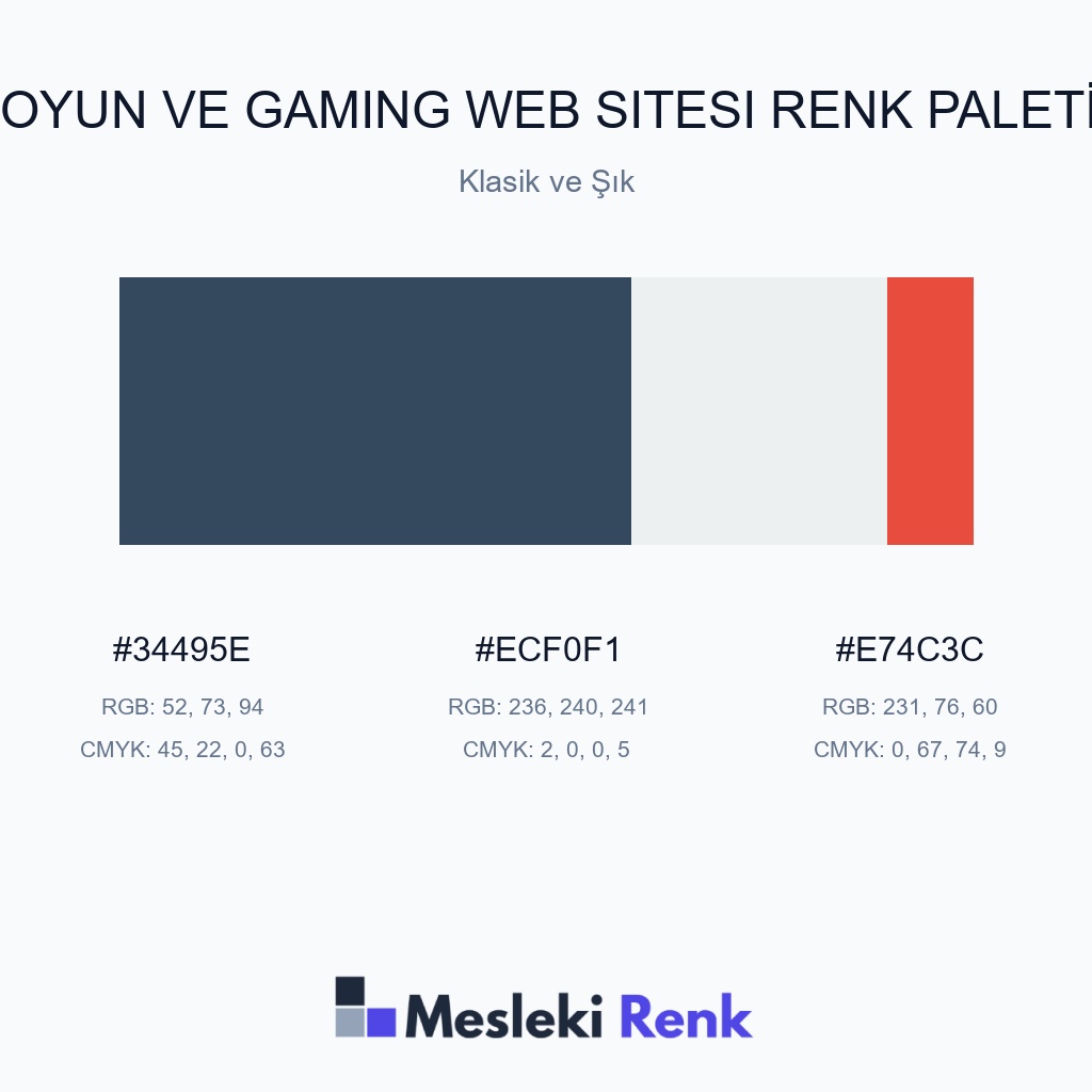 Oyun ve Gaming Web Sitesi Klasik ve Şık Renk Paleti
