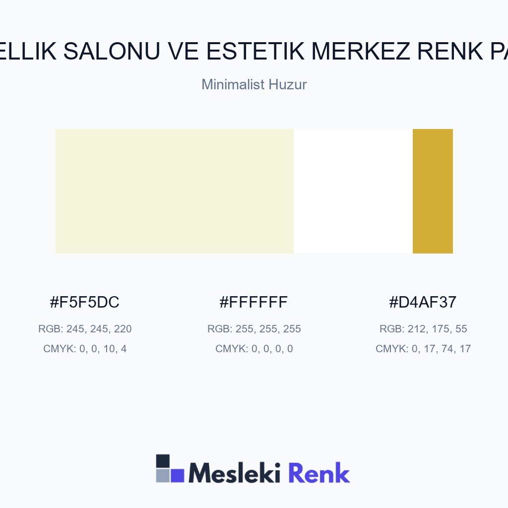 Güzellik Salonu ve Estetik Merkez Minimalist Huzur Renk Paleti