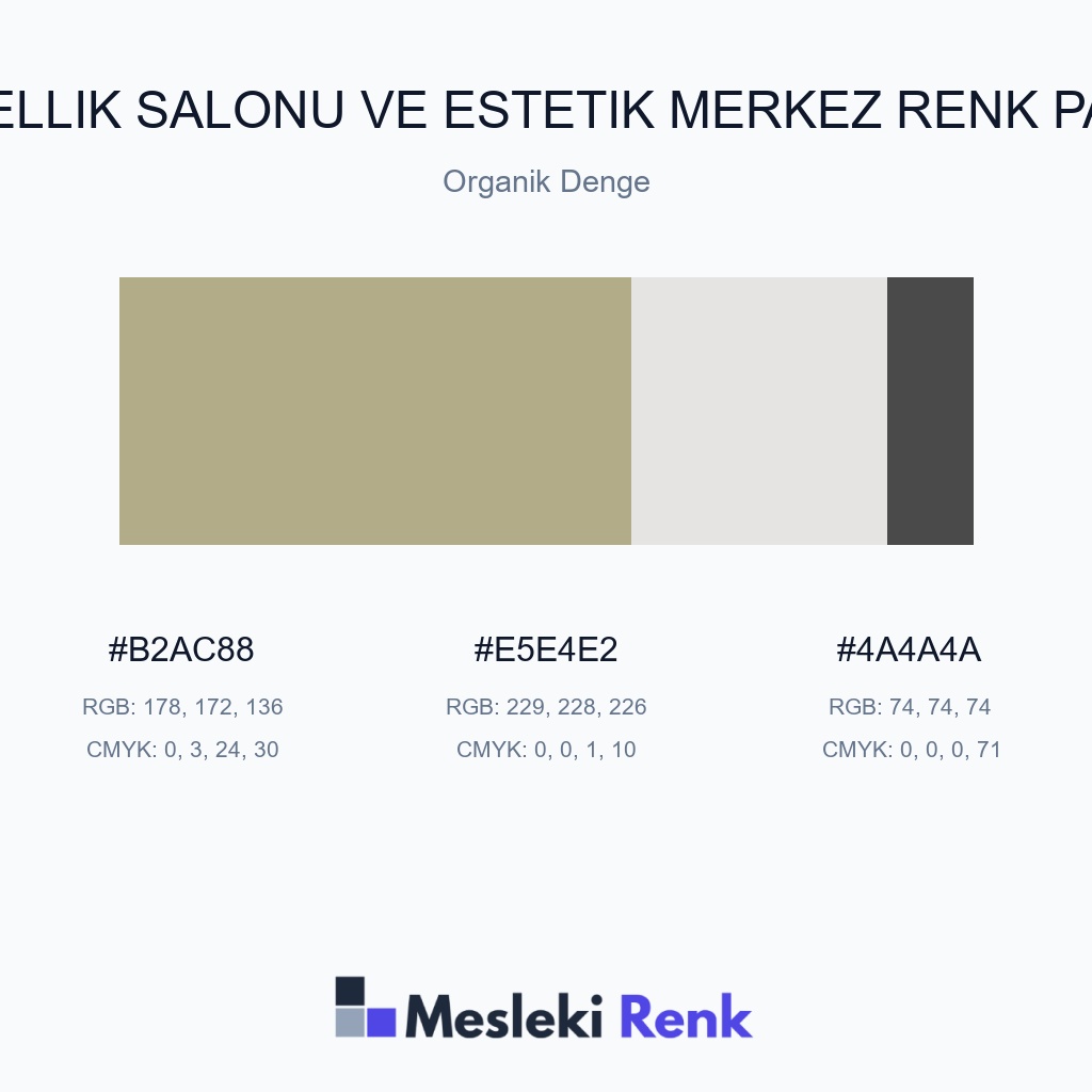 Güzellik Salonu ve Estetik Merkez Organik Denge Renk Paleti