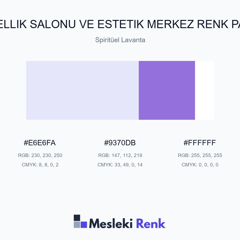 Güzellik Salonu ve Estetik Merkez Spiritüel Lavanta Renk Paleti