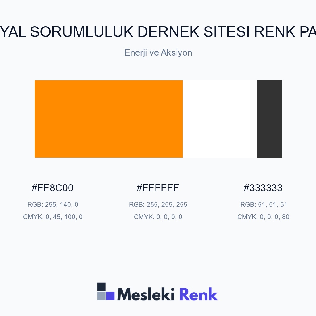 Sosyal Sorumluluk Dernek Sitesi Enerji ve Aksiyon Renk Paleti