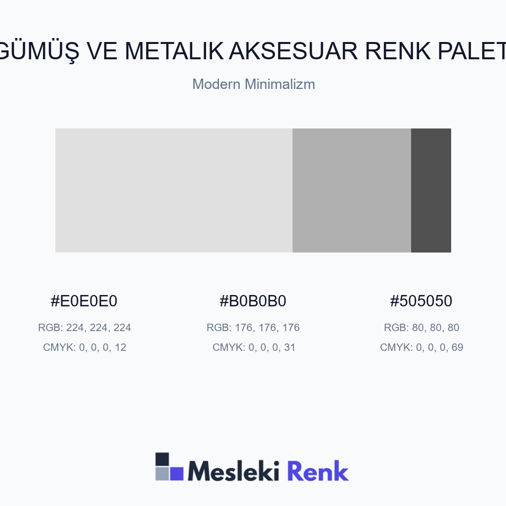 Gümüş ve Metalik Aksesuar Modern Minimalizm Renk Paleti