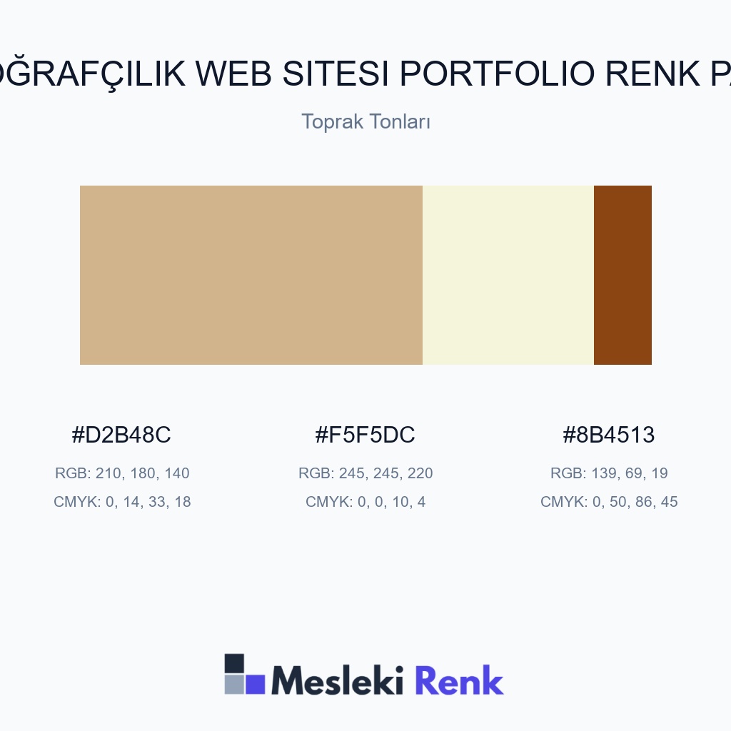 Fotoğrafçılık Web Sitesi Portfolio Toprak Tonları Renk Paleti