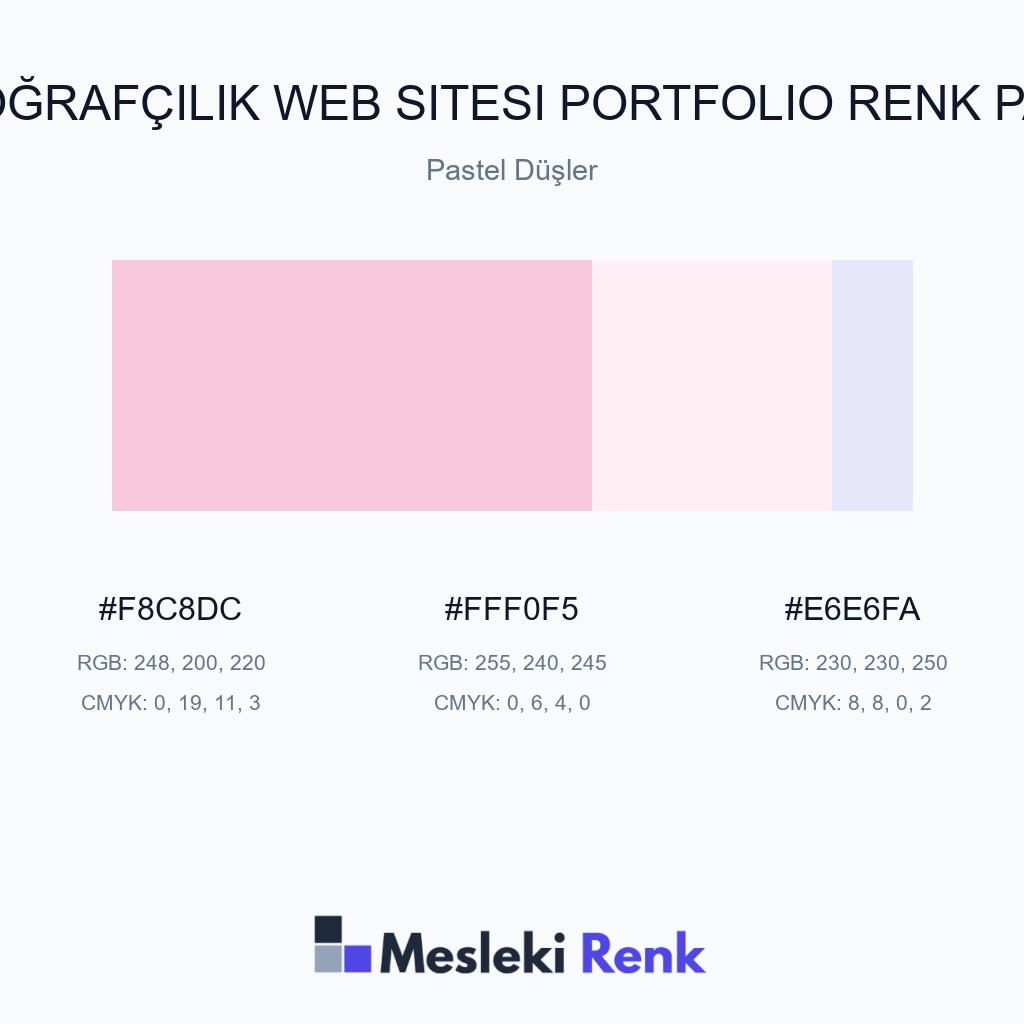 Fotoğrafçılık Web Sitesi Portfolio Pastel Düşler Renk Paleti