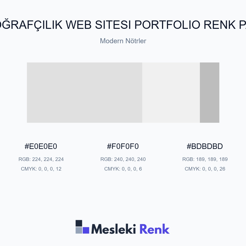 Fotoğrafçılık Web Sitesi Portfolio Modern Nötrler Renk Paleti