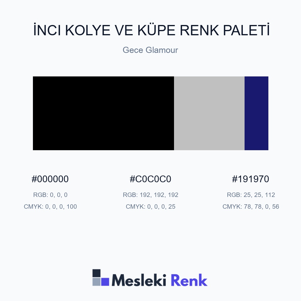 İnci Kolye ve Küpe Gece Glamour Renk Paleti