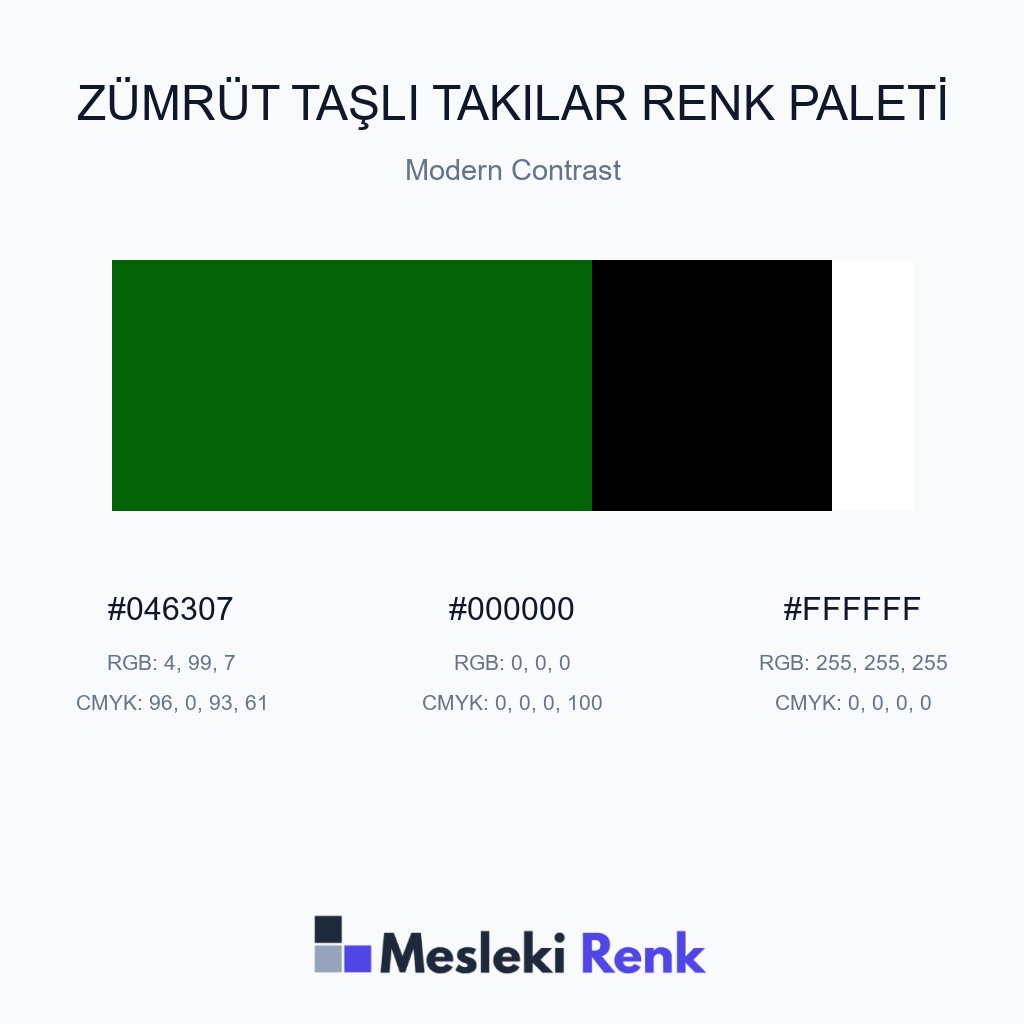Zümrüt Taşlı Takılar Modern Contrast Renk Paleti
