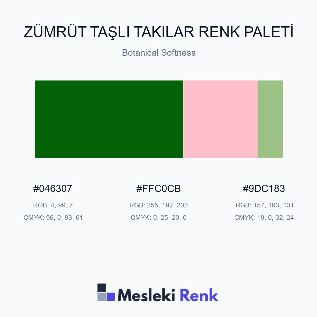 Zümrüt Taşlı Takılar Botanical Softness Renk Paleti