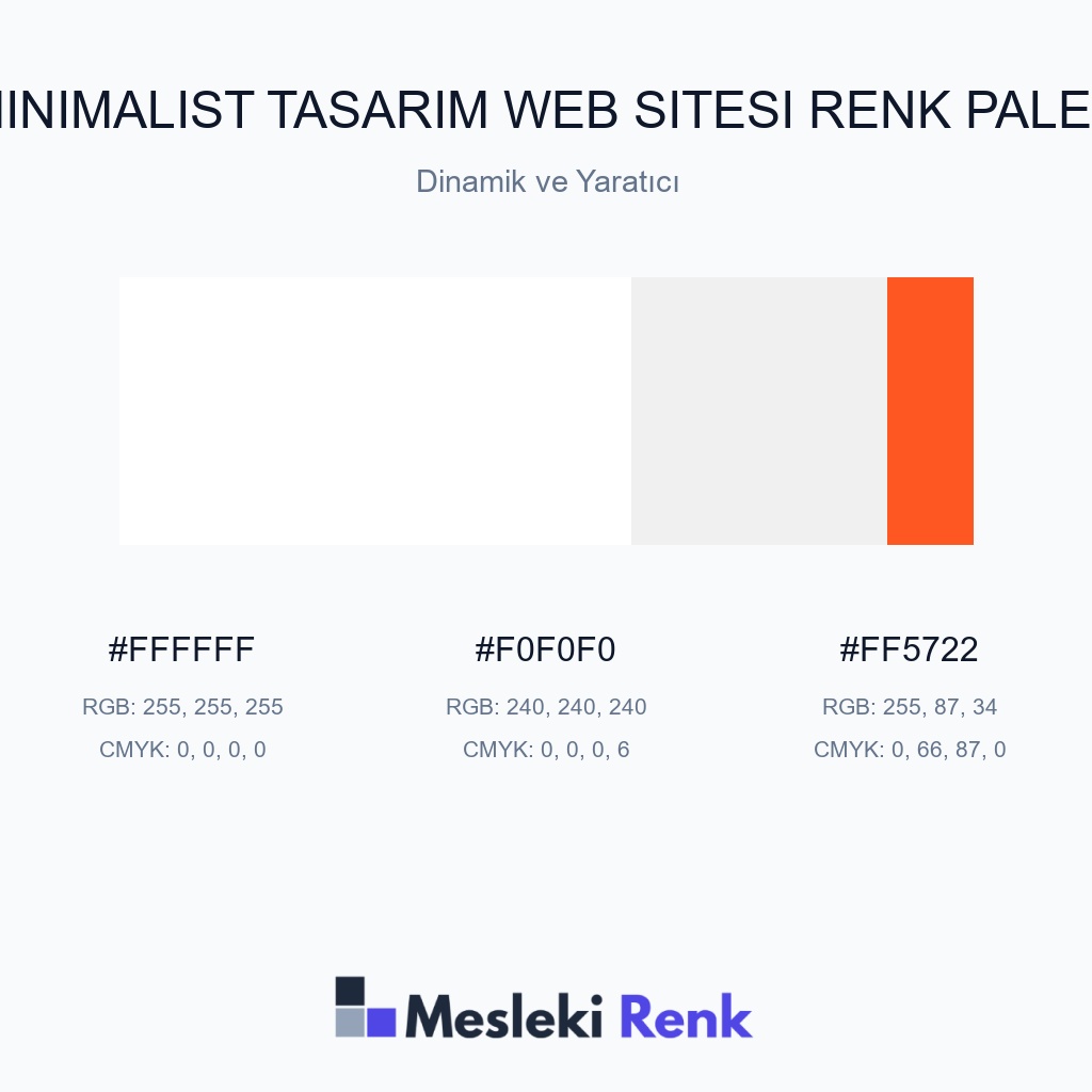 Minimalist Tasarım Web Sitesi Dinamik ve Yaratıcı Renk Paleti