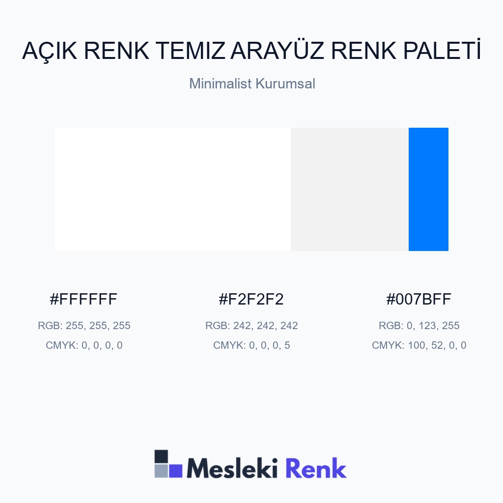 Açık Renk Temiz Arayüz Minimalist Kurumsal Renk Paleti
