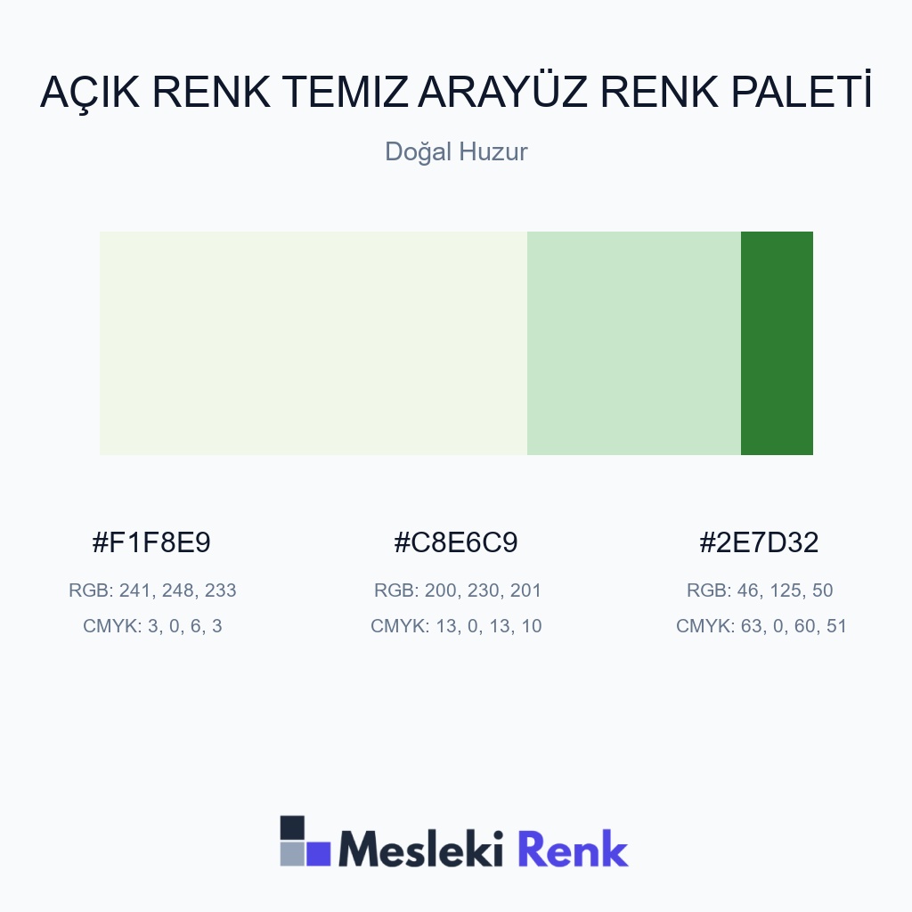 Açık Renk Temiz Arayüz Doğal Huzur Renk Paleti