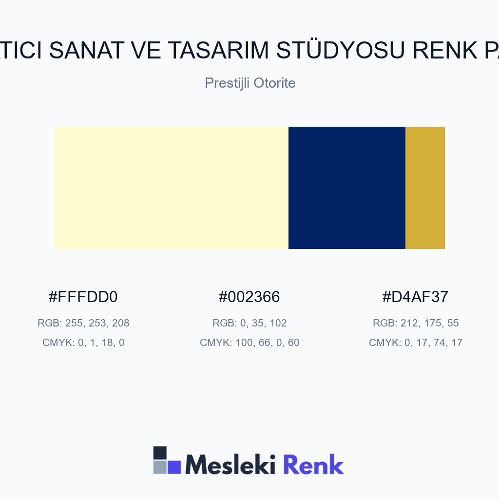 Yaratıcı Sanat ve Tasarım Stüdyosu Prestijli Otorite Renk Paleti