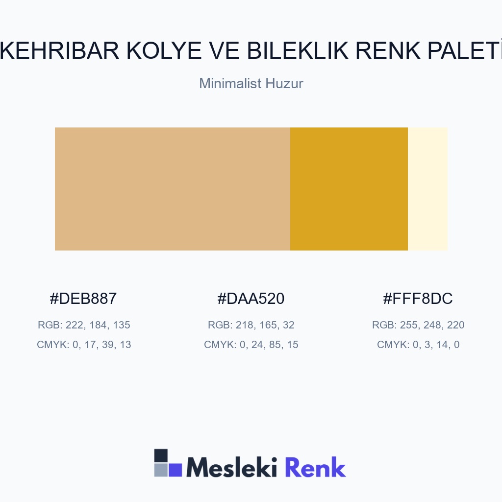 Kehribar Kolye ve Bileklik Minimalist Huzur Renk Paleti
