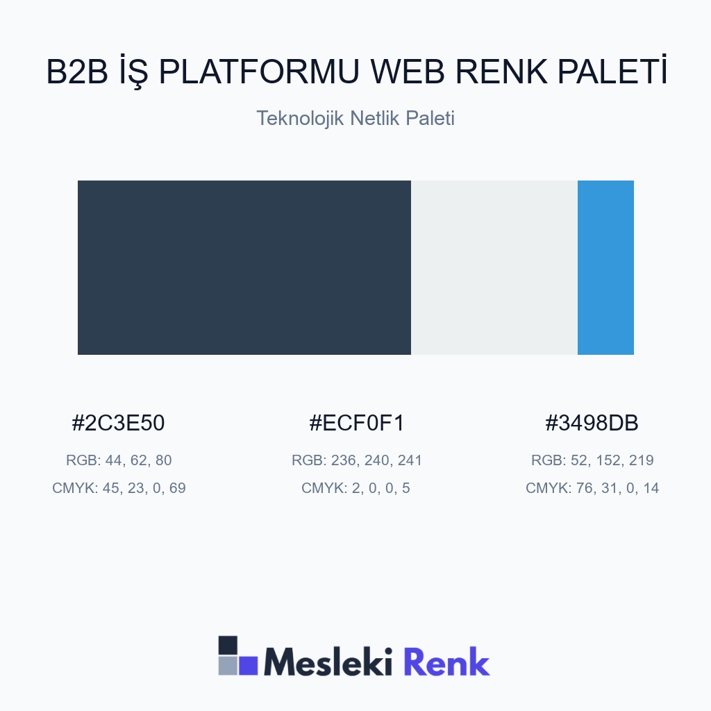 B2B İş Platformu Web Teknolojik Netlik Paleti Renk Paleti
