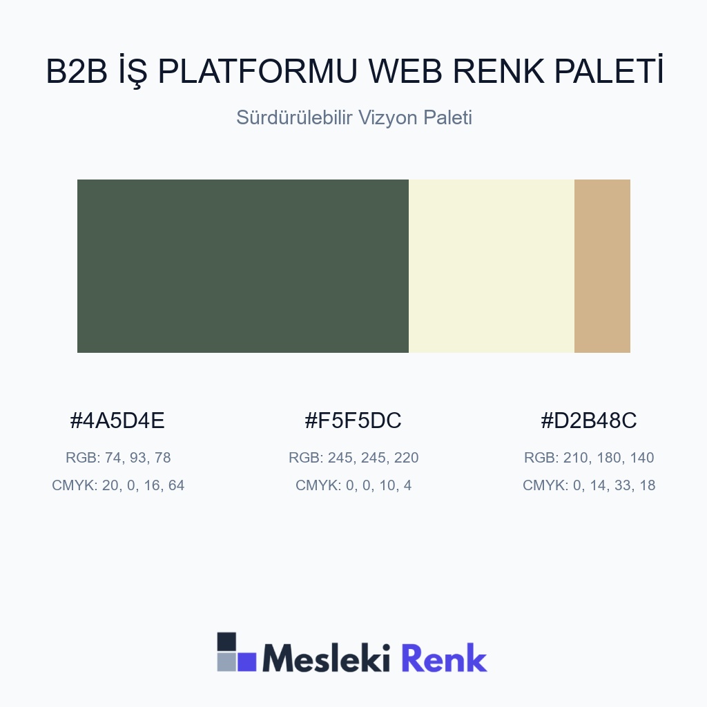 B2B İş Platformu Web Sürdürülebilir Vizyon Paleti Renk Paleti