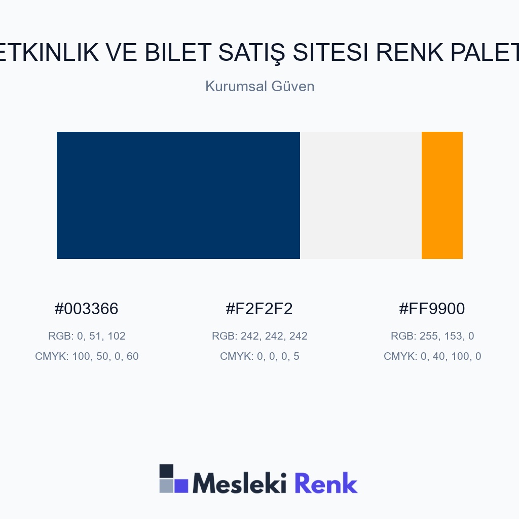 Etkinlik ve Bilet Satış Sitesi Kurumsal Güven Renk Paleti