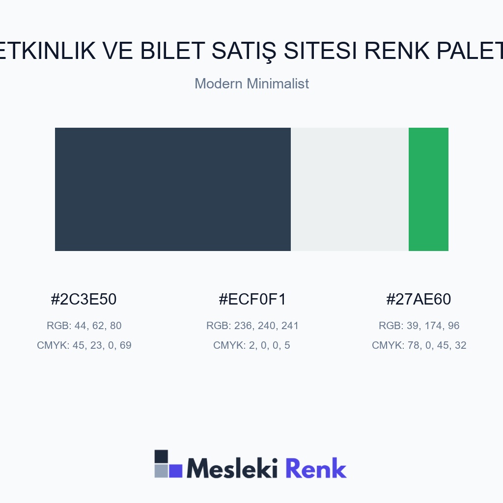 Etkinlik ve Bilet Satış Sitesi Modern Minimalist Renk Paleti