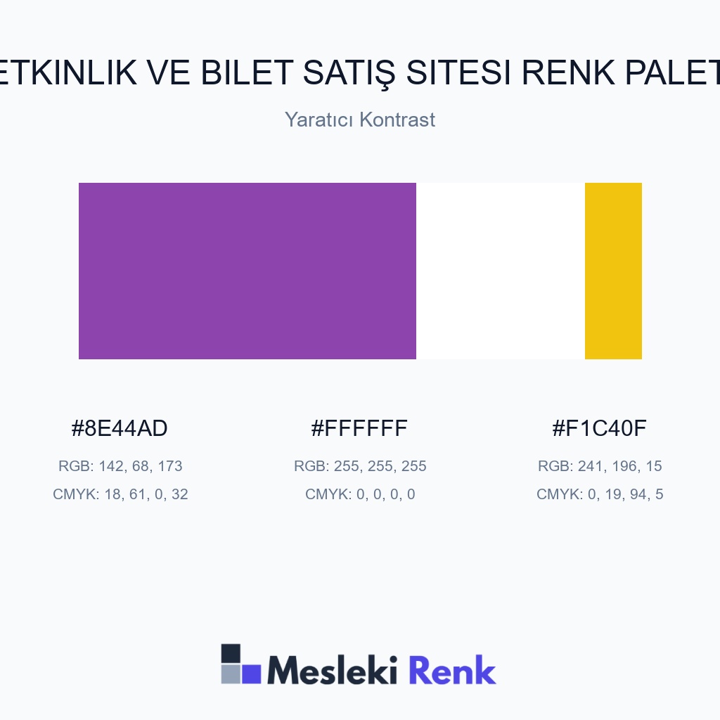 Etkinlik ve Bilet Satış Sitesi Yaratıcı Kontrast Renk Paleti