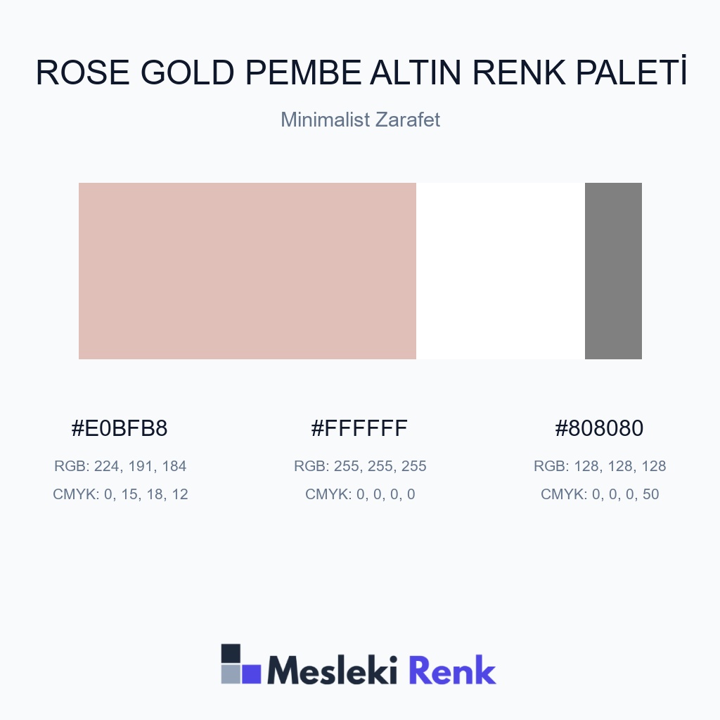 Rose Gold Pembe Altın Minimalist Zarafet Renk Paleti