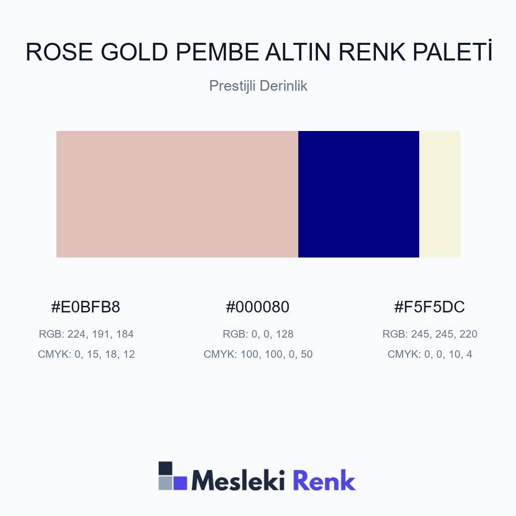 Rose Gold Pembe Altın Prestijli Derinlik Renk Paleti