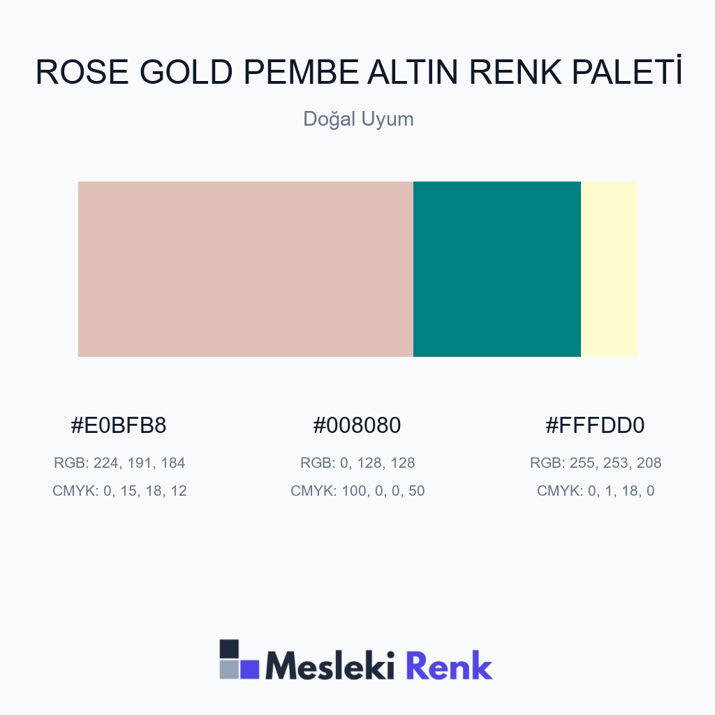 Rose Gold Pembe Altın Doğal Uyum Renk Paleti