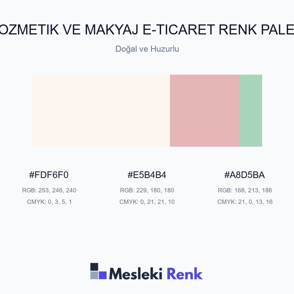 Kozmetik ve Makyaj E-Ticaret Doğal ve Huzurlu Renk Paleti