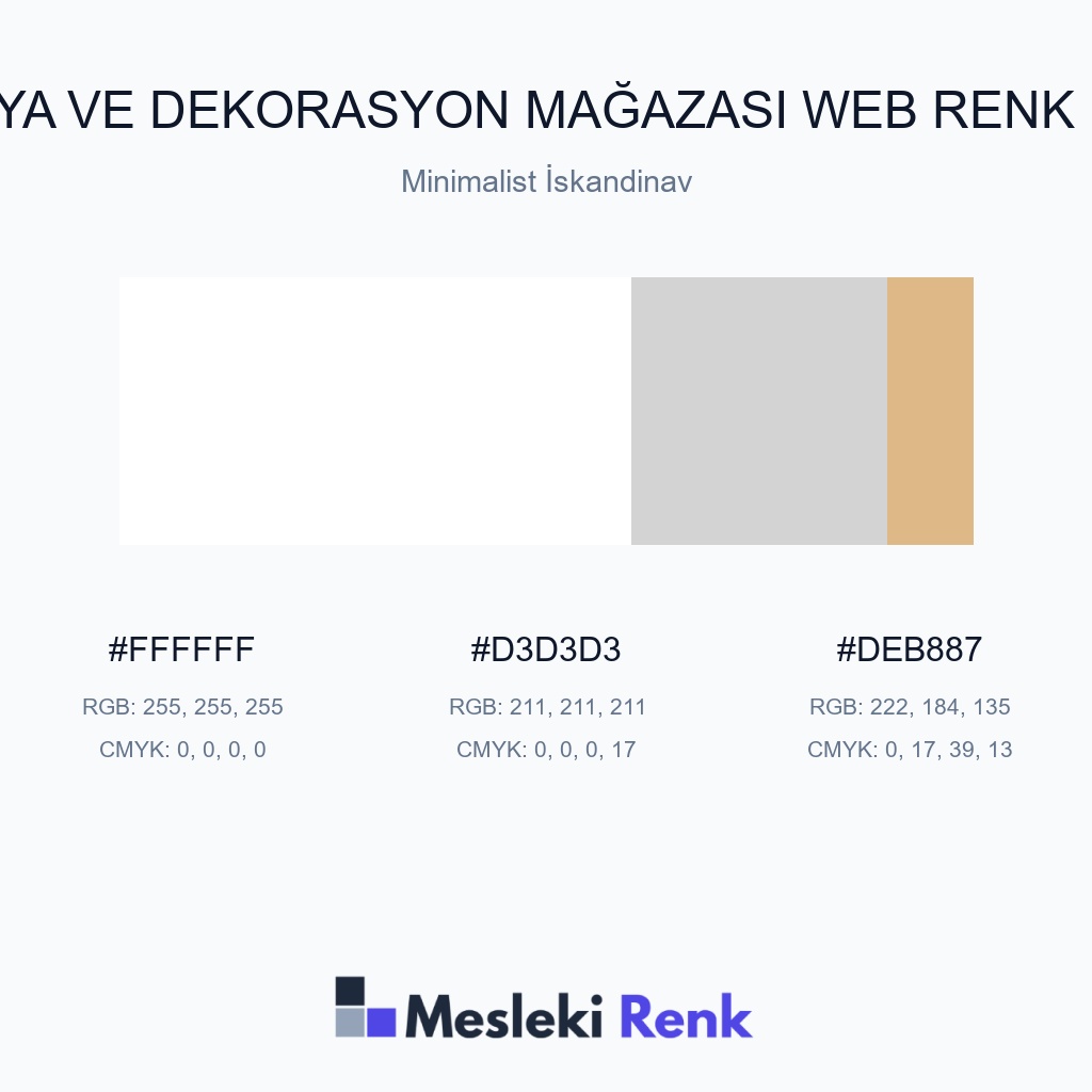 Mobilya ve Dekorasyon Mağazası Web Minimalist İskandinav Renk Paleti