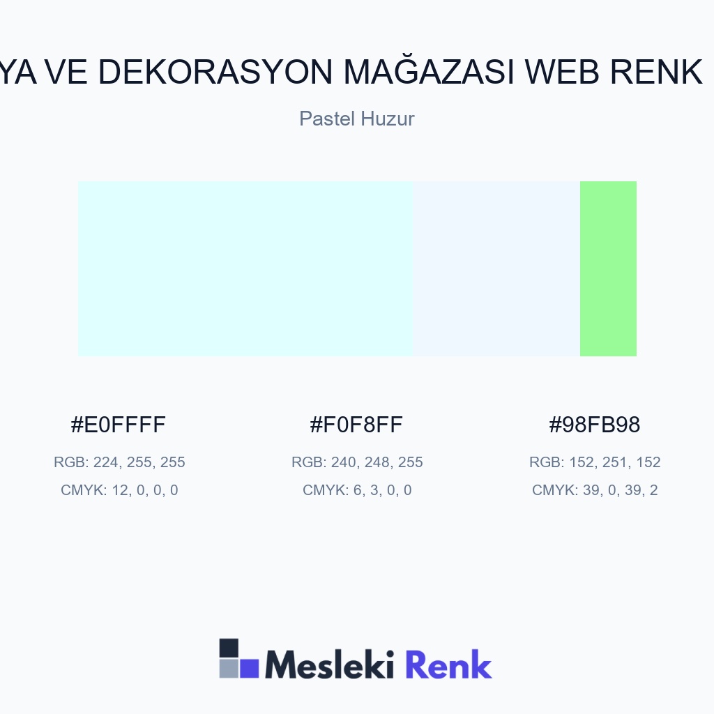 Mobilya ve Dekorasyon Mağazası Web Pastel Huzur Renk Paleti